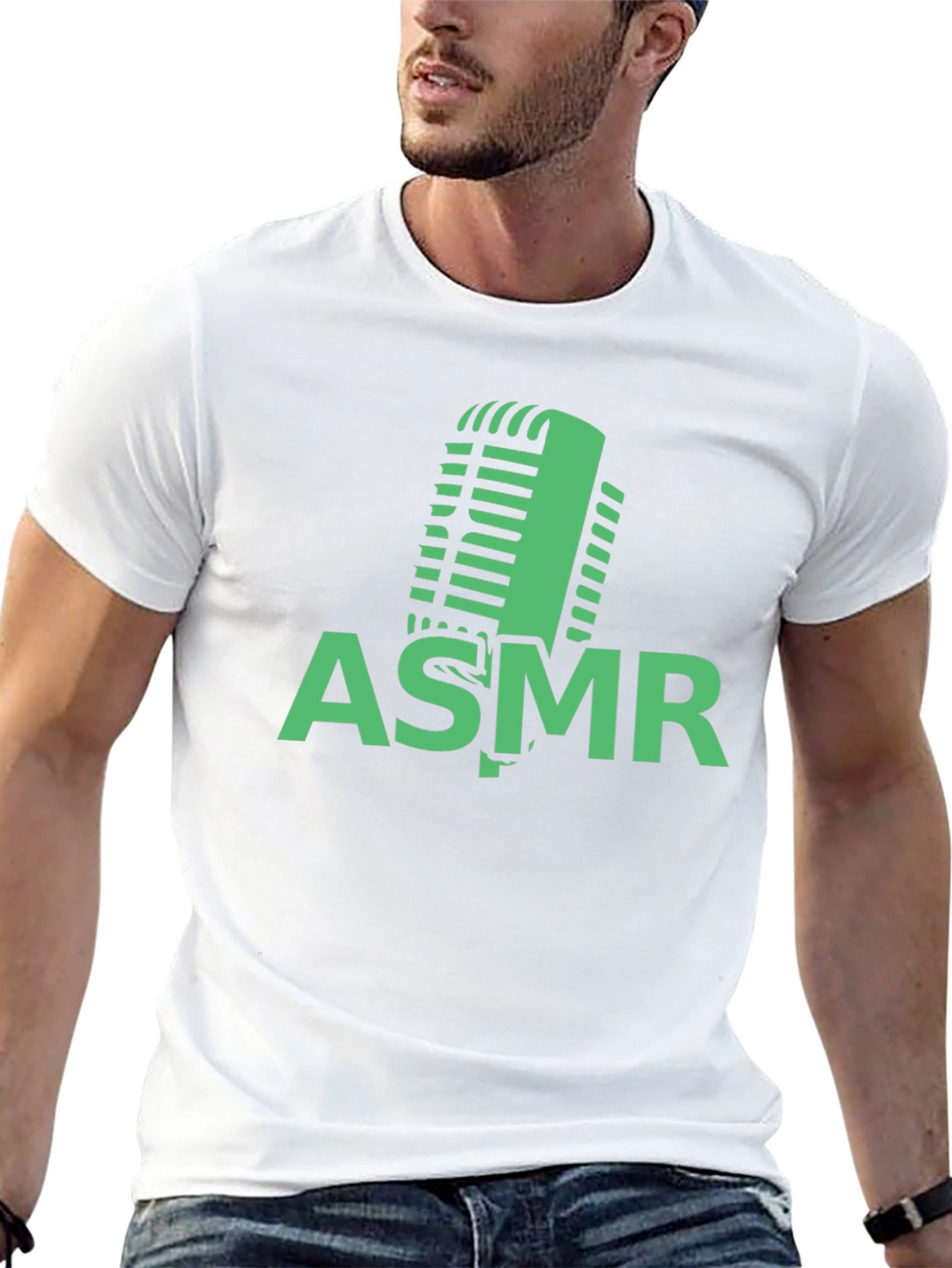 ASMR Microphone Graphic Tee - Black Cotton T-Shirt