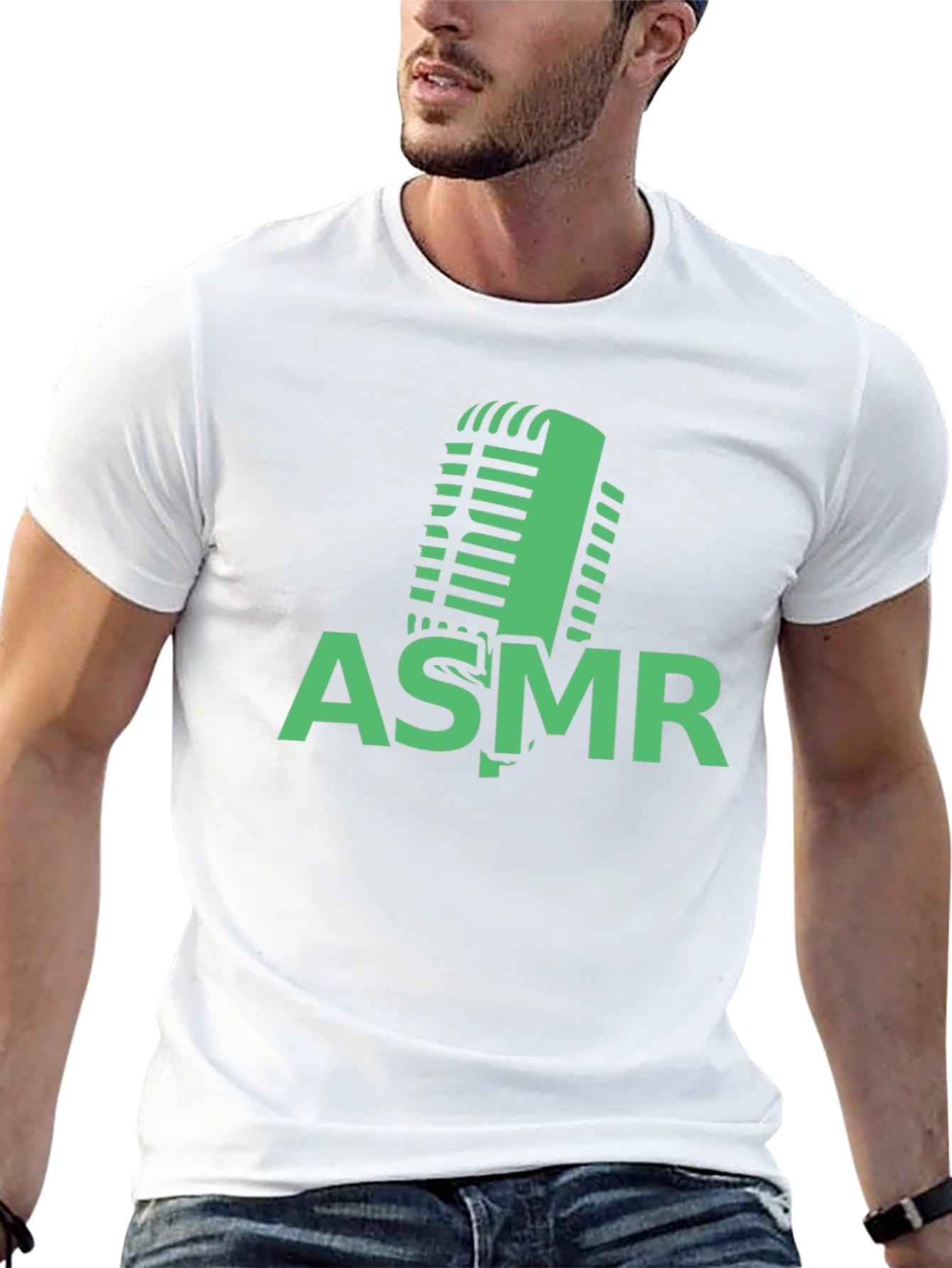 ASMR Microphone Graphic Tee - Black Cotton T-Shirt