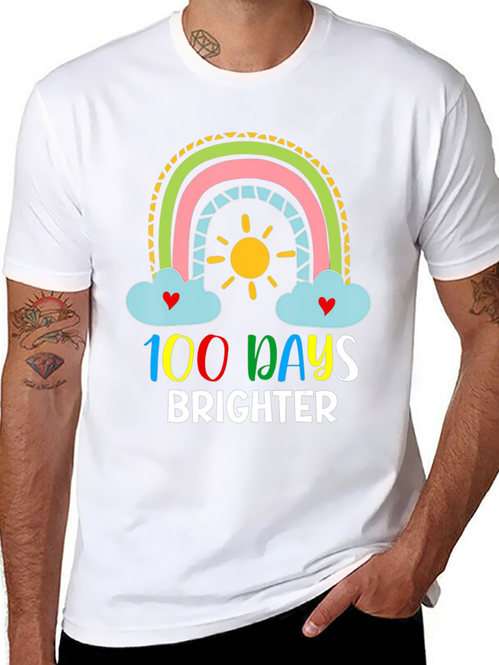 100 Days Brighter Rainbow T-Shirt