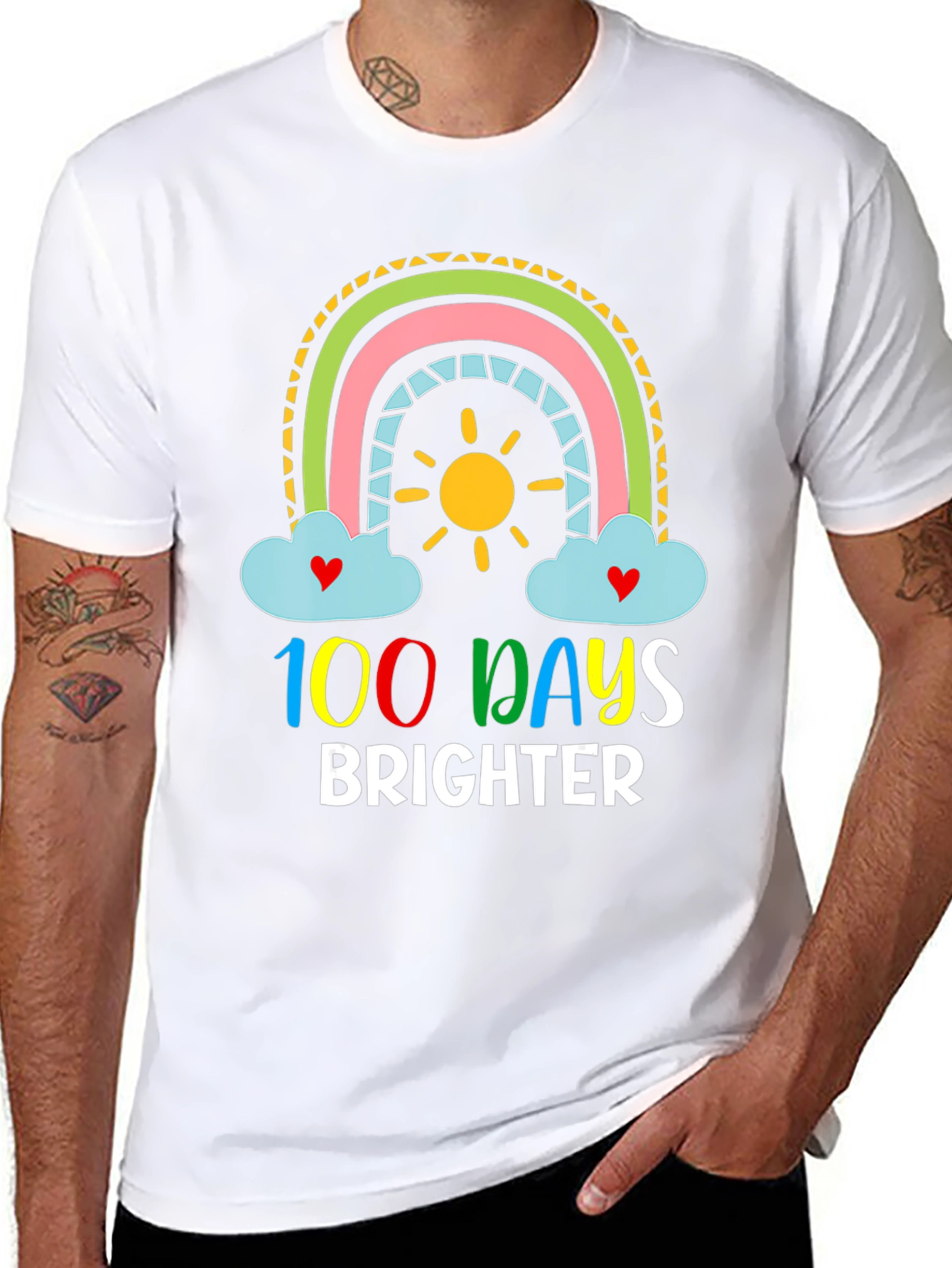 100 Days Brighter Rainbow T-Shirt