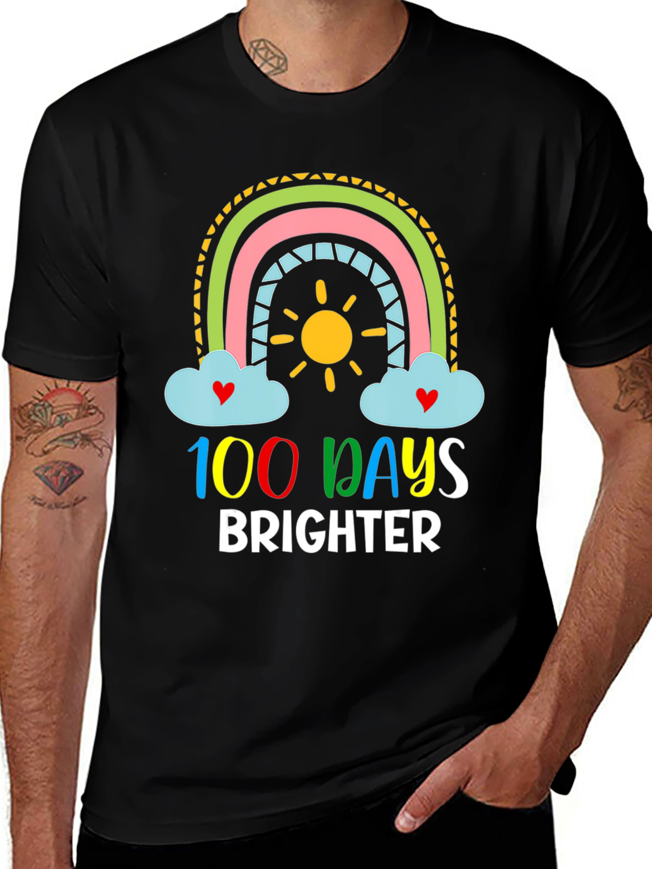 100 Days Brighter Rainbow T-Shirt