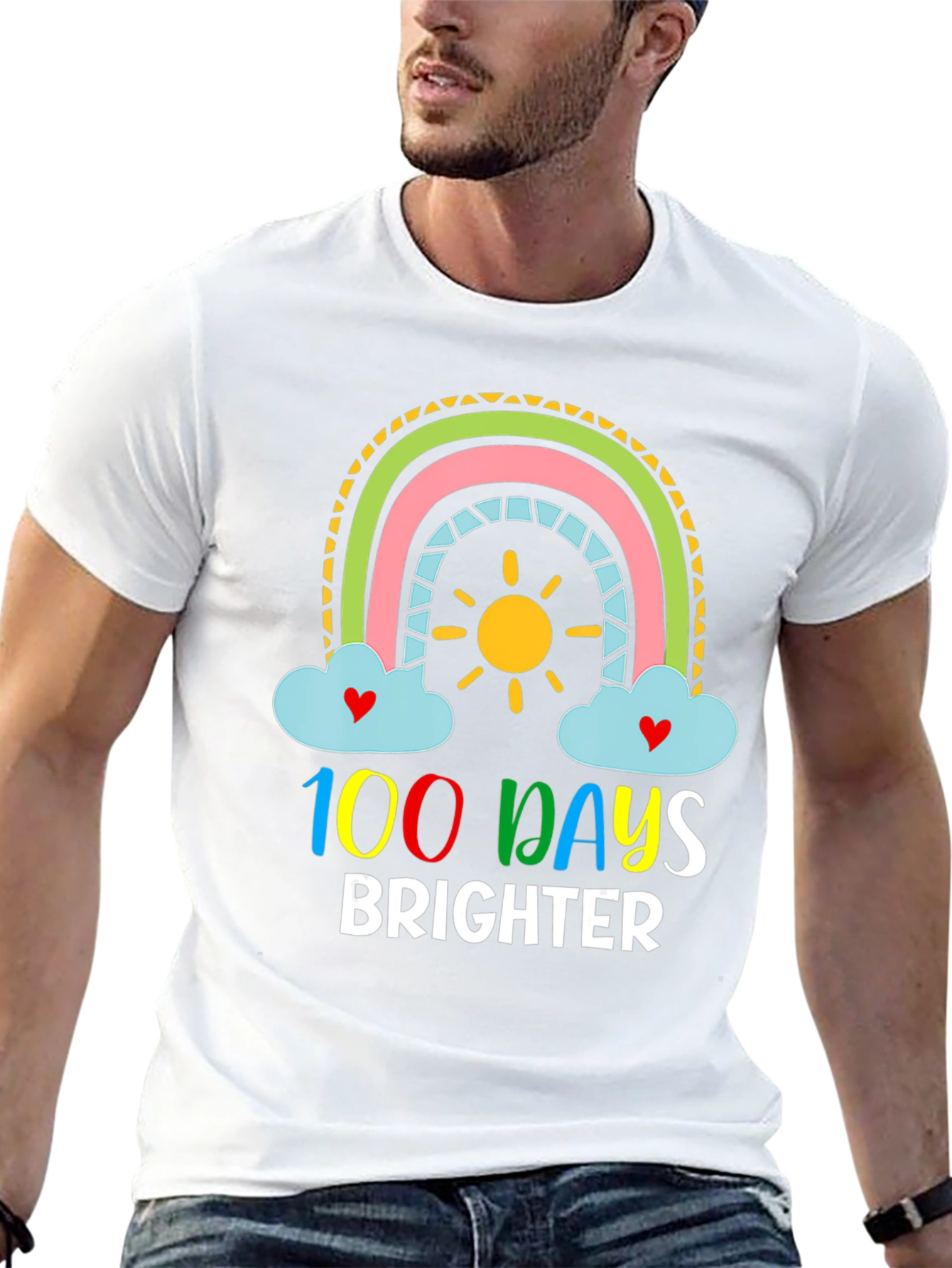 100 Days Brighter Rainbow T-Shirt