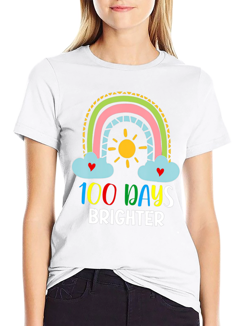 100 Days Brighter Rainbow T-Shirt