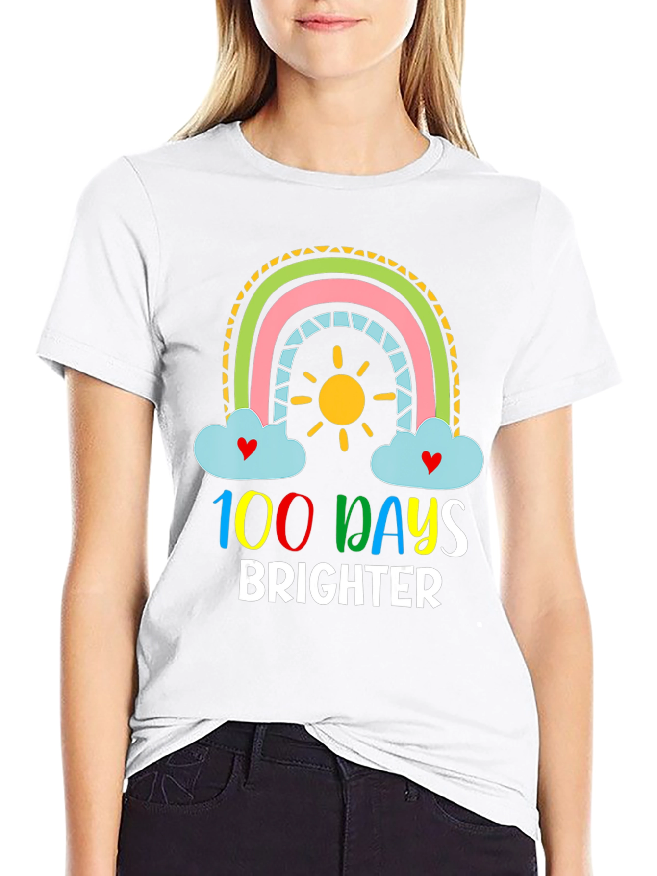 100 Days Brighter Rainbow T-Shirt
