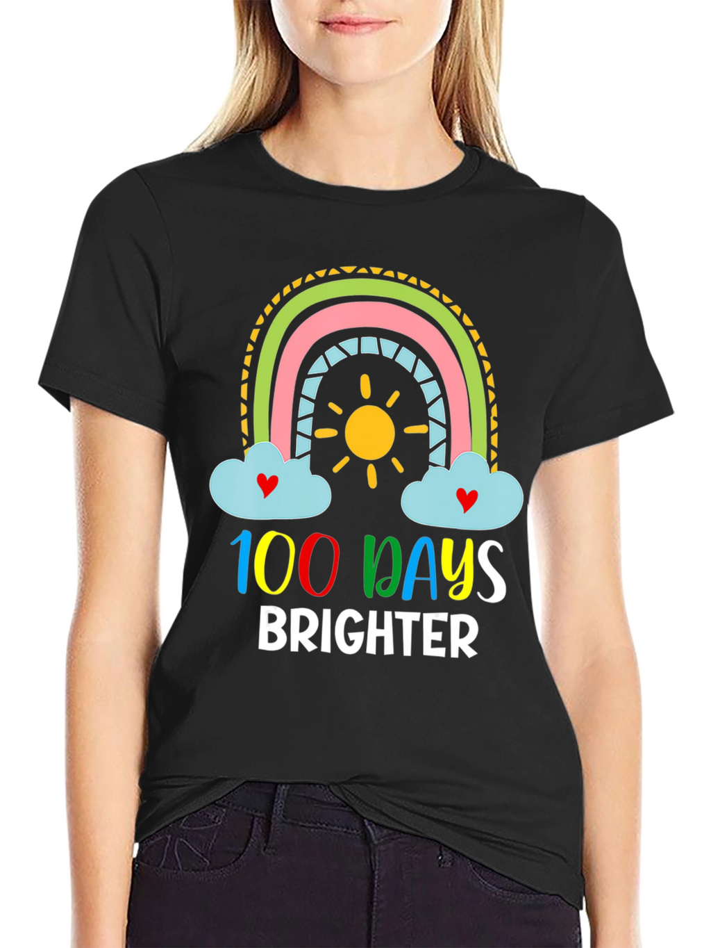 100 Days Brighter Rainbow T-Shirt