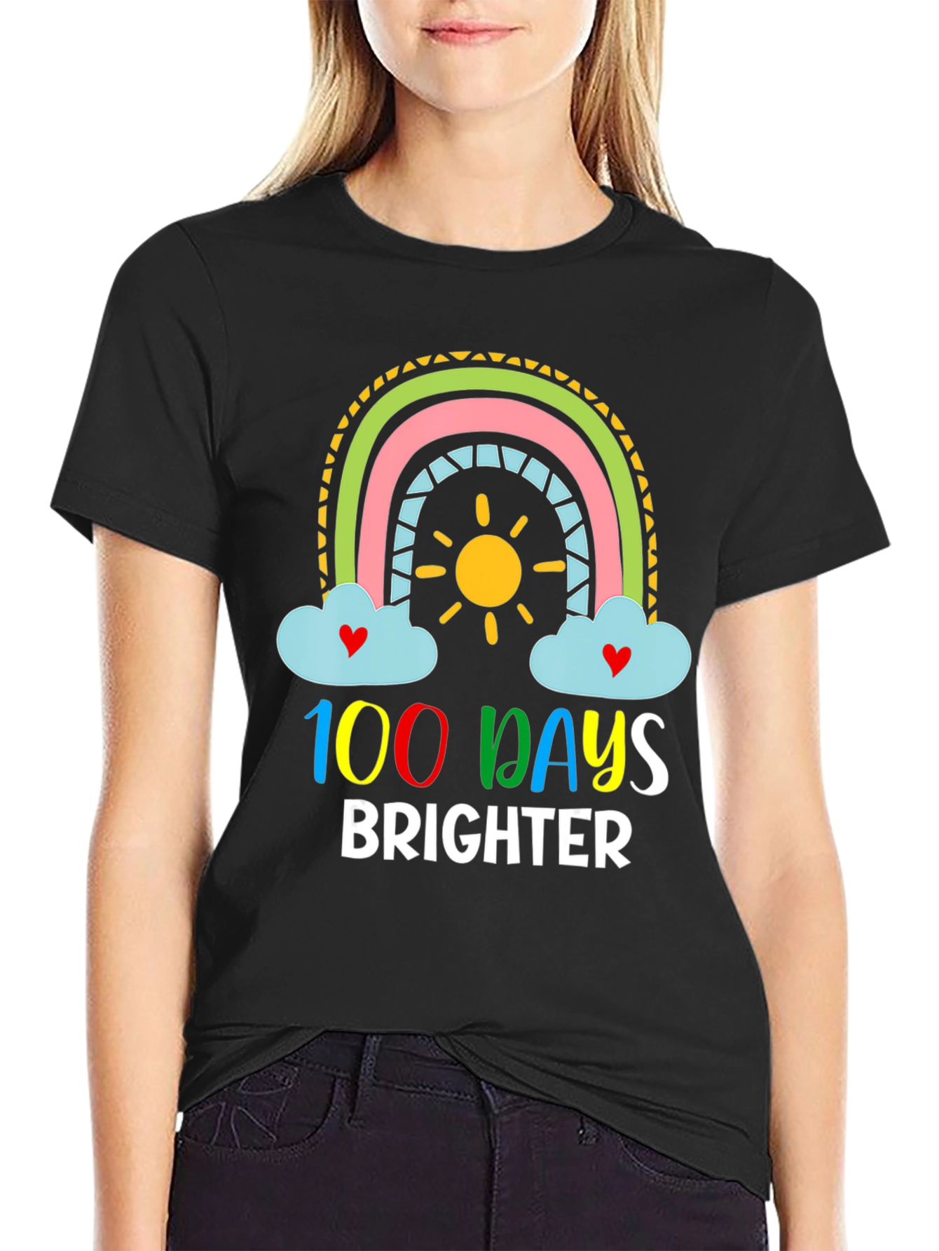 100 Days Brighter Rainbow T-Shirt