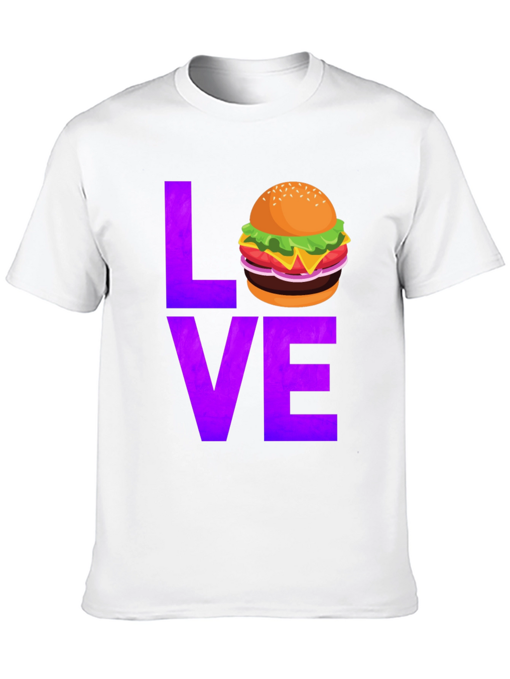 Burger Love Graphic Tee - Black Cotton T-Shirt
