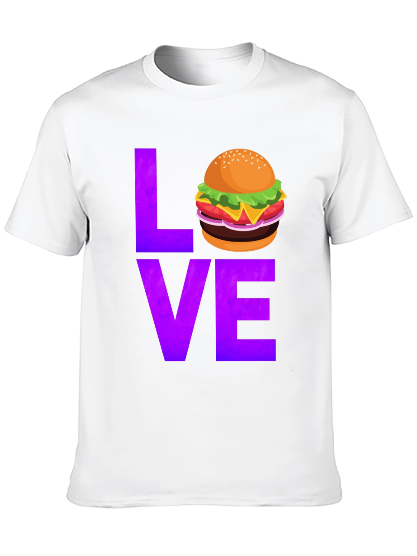 Burger Love Graphic Tee - Black Cotton T-Shirt