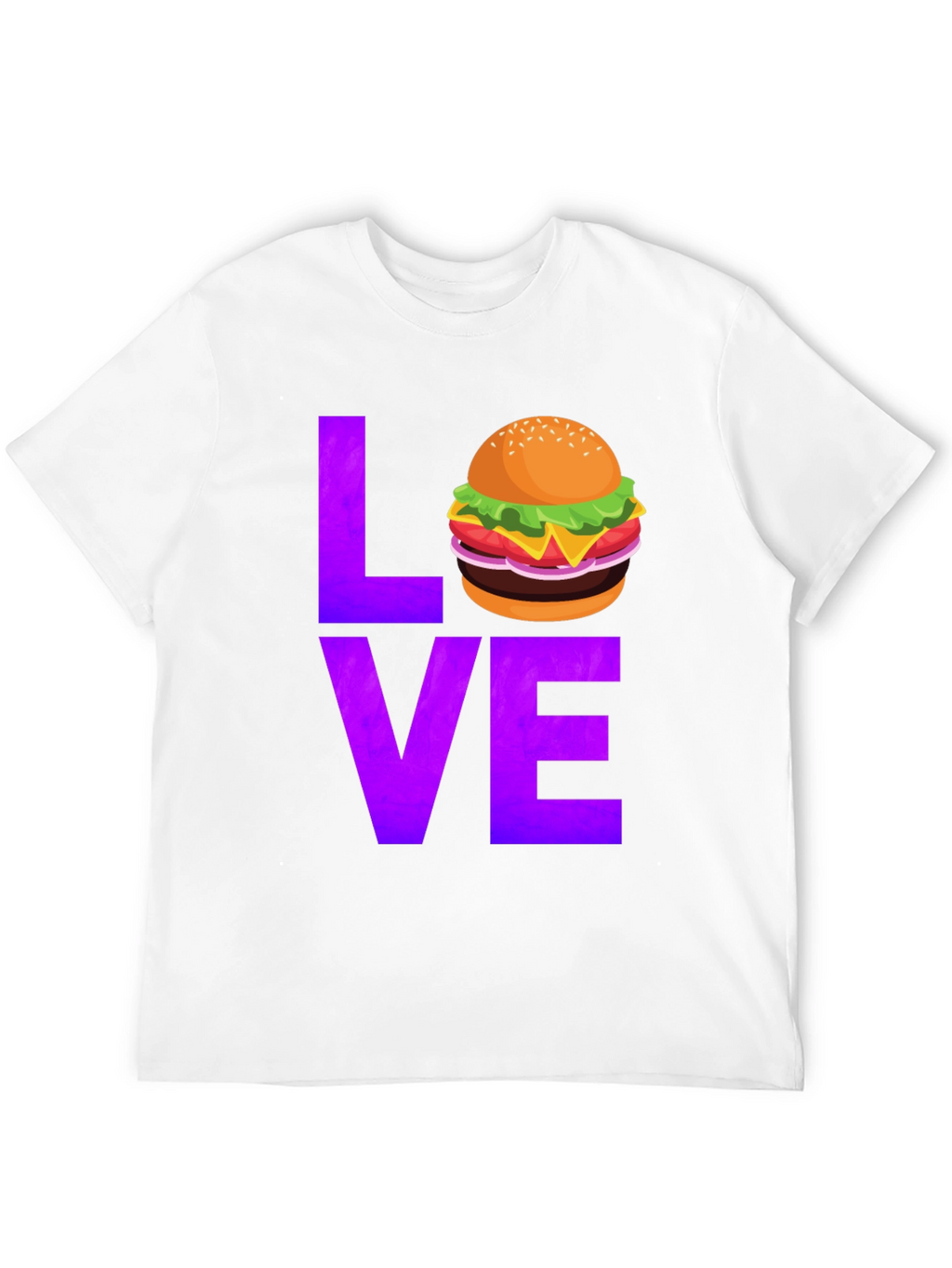 Burger Love Graphic Tee - Black Cotton T-Shirt