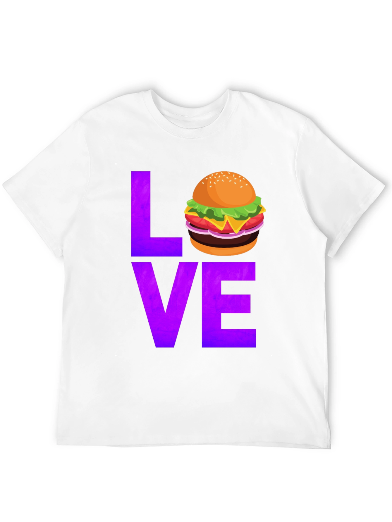 Burger Love Graphic Tee - Black Cotton T-Shirt
