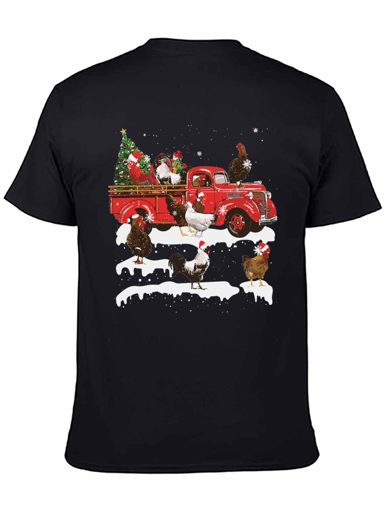 Festive Chicken Truck Graphic Tee