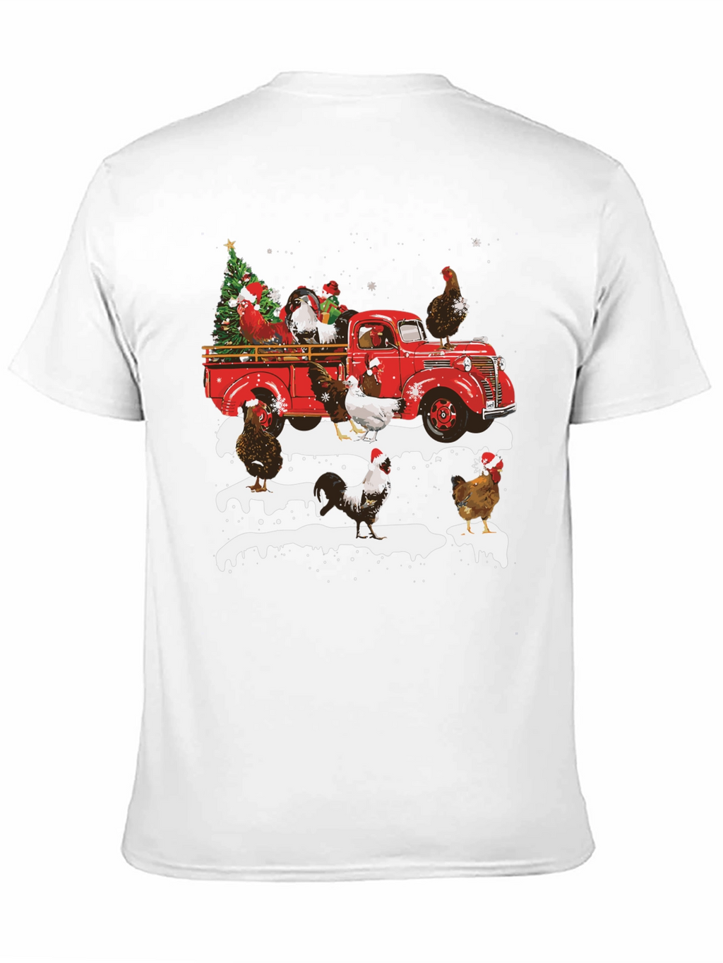 Festive Chicken Truck Graphic Tee