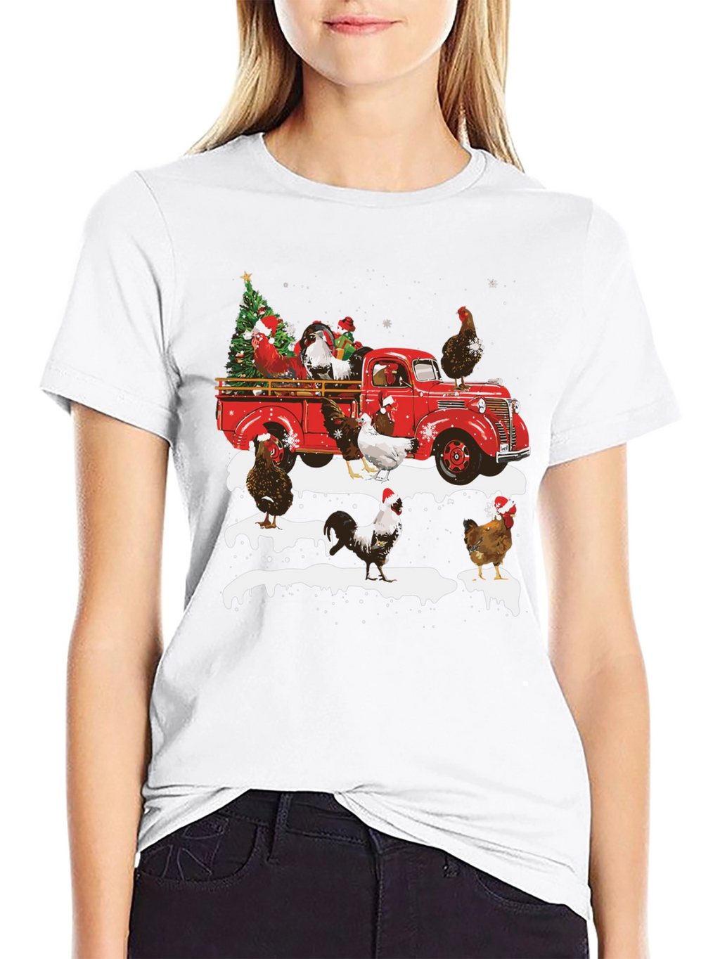 Festive Chicken Truck Graphic Tee
