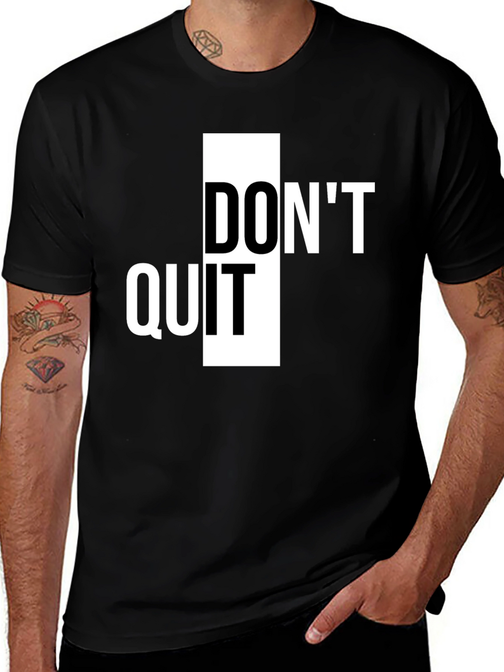 Dont Quit Inspiration Tee - Black Graphic T-Shirt