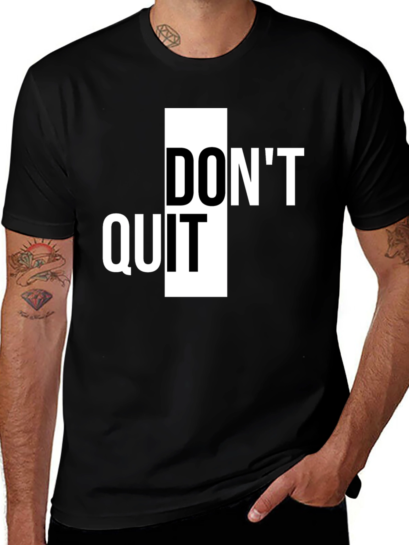 Dont Quit Inspiration Tee - Black Graphic T-Shirt