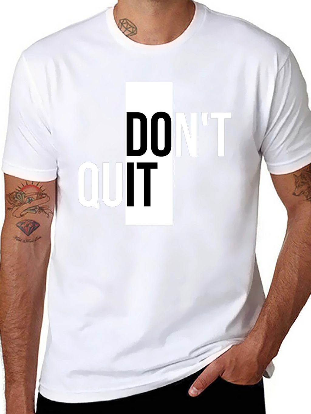 Dont Quit Inspiration Tee - Black Graphic T-Shirt