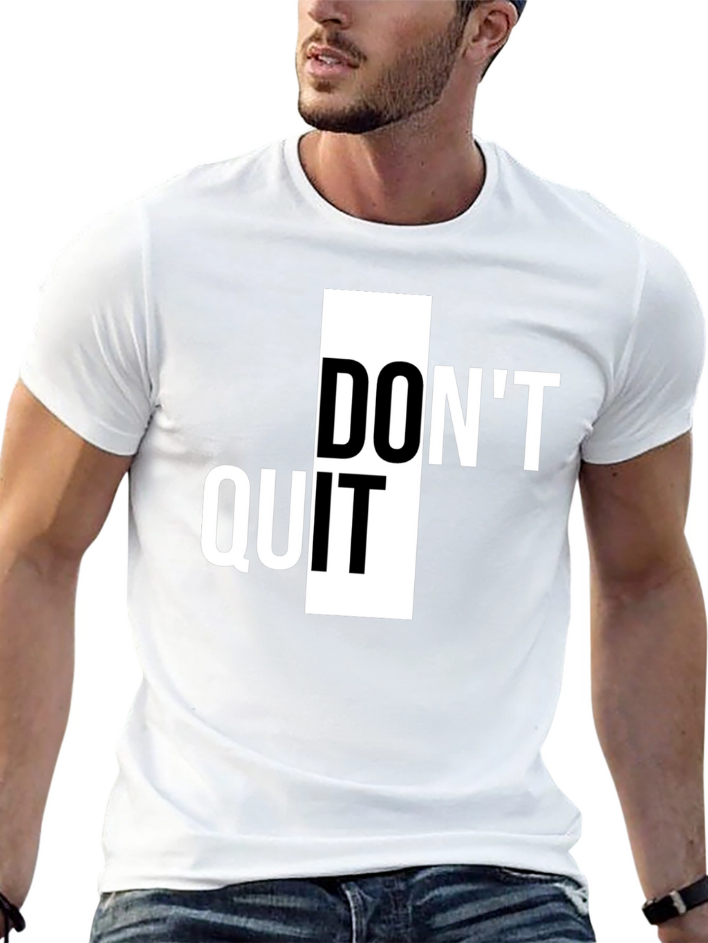 Dont Quit Inspiration Tee - Black Graphic T-Shirt