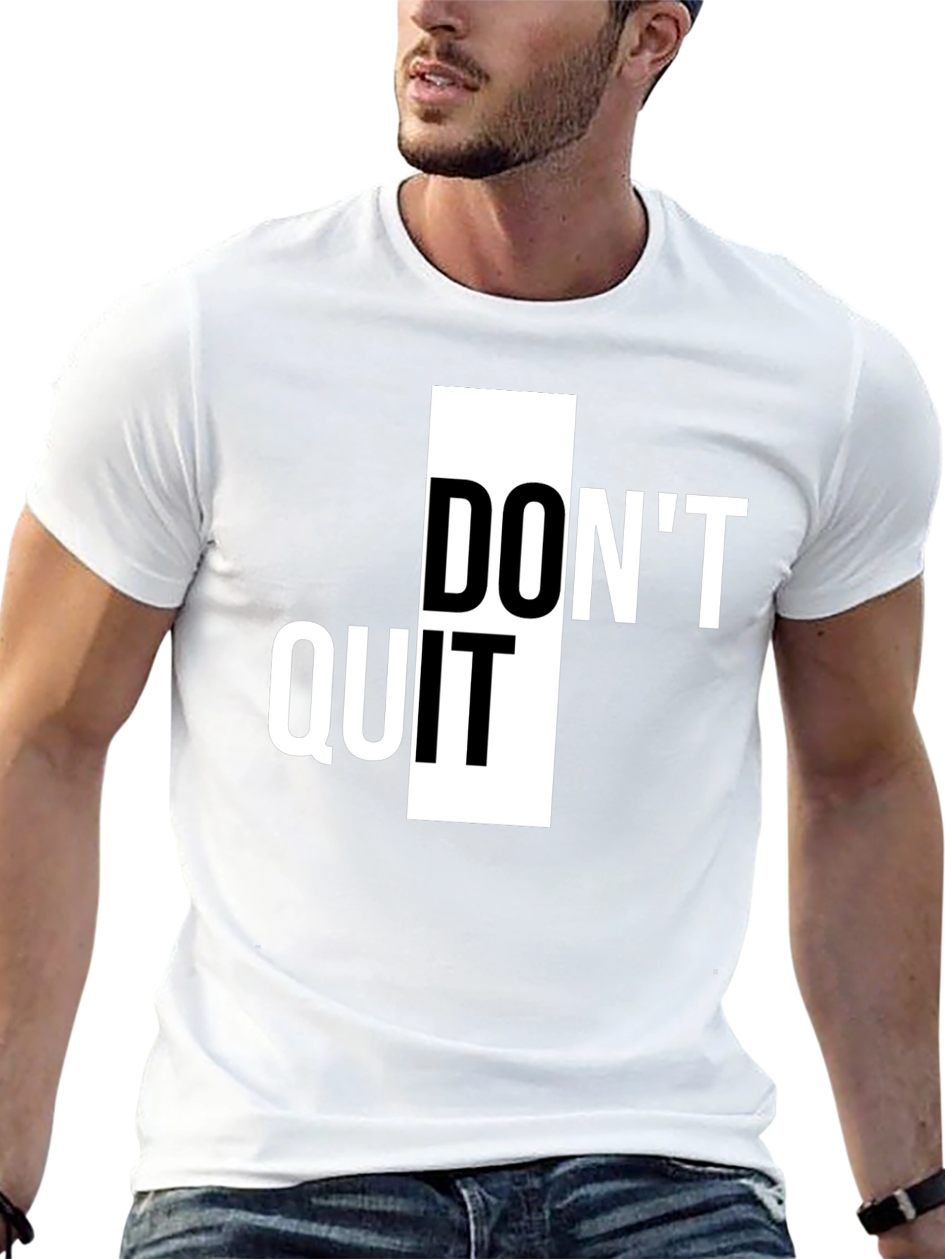 Dont Quit Inspiration Tee - Black Graphic T-Shirt