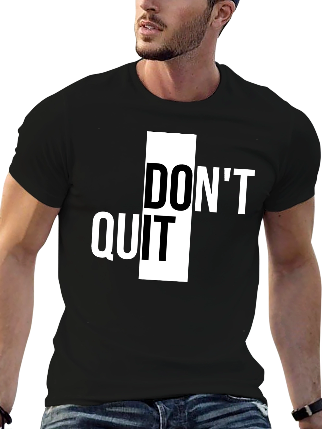 Dont Quit Inspiration Tee - Black Graphic T-Shirt