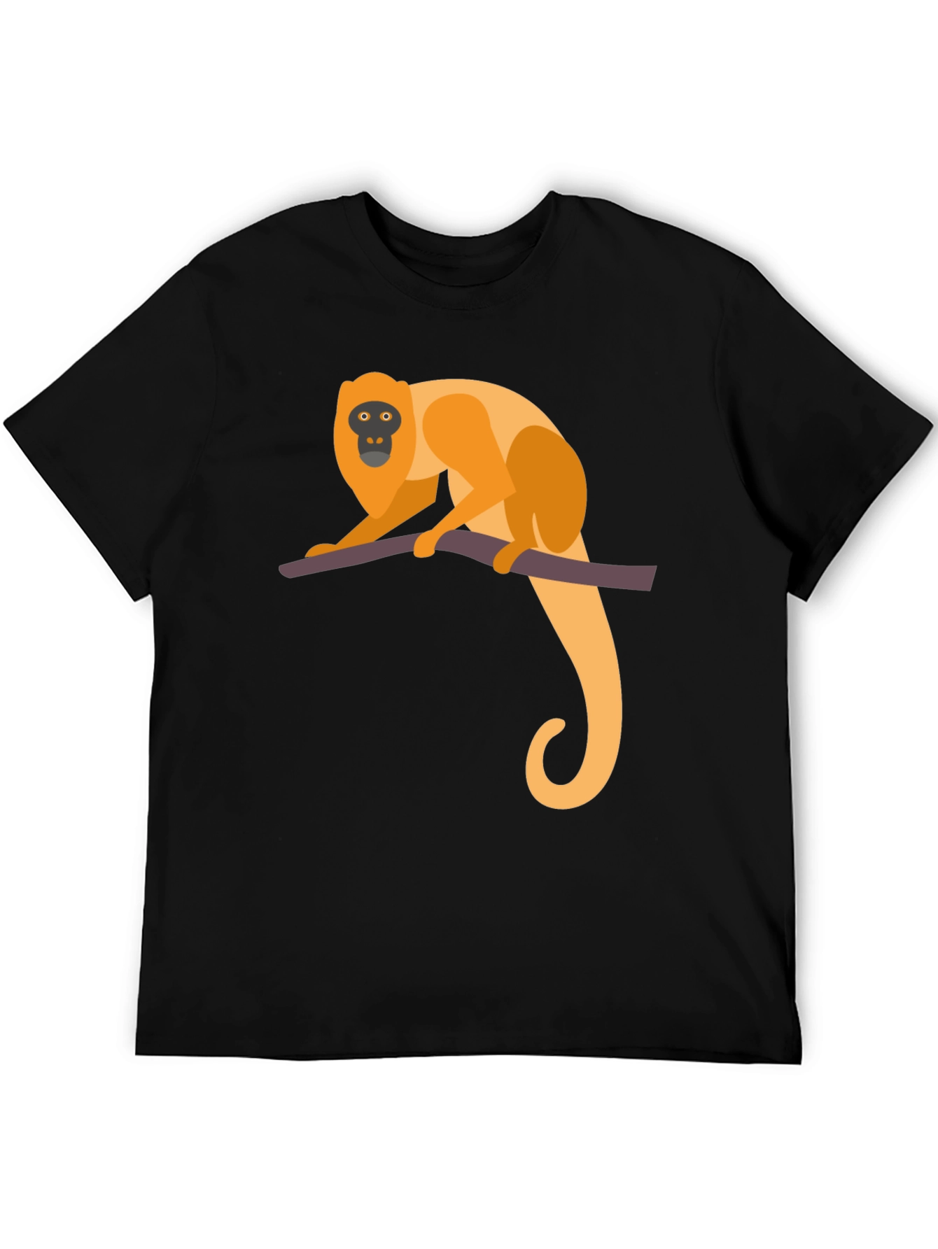 Monkey Graphic Tee - Black Cotton T-Shirt