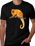 Monkey Graphic Tee - Black Cotton T-Shirt