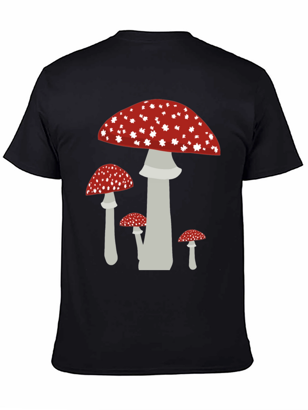 Mushroom Graphic Tee - Funky Black Cotton T-Shirt