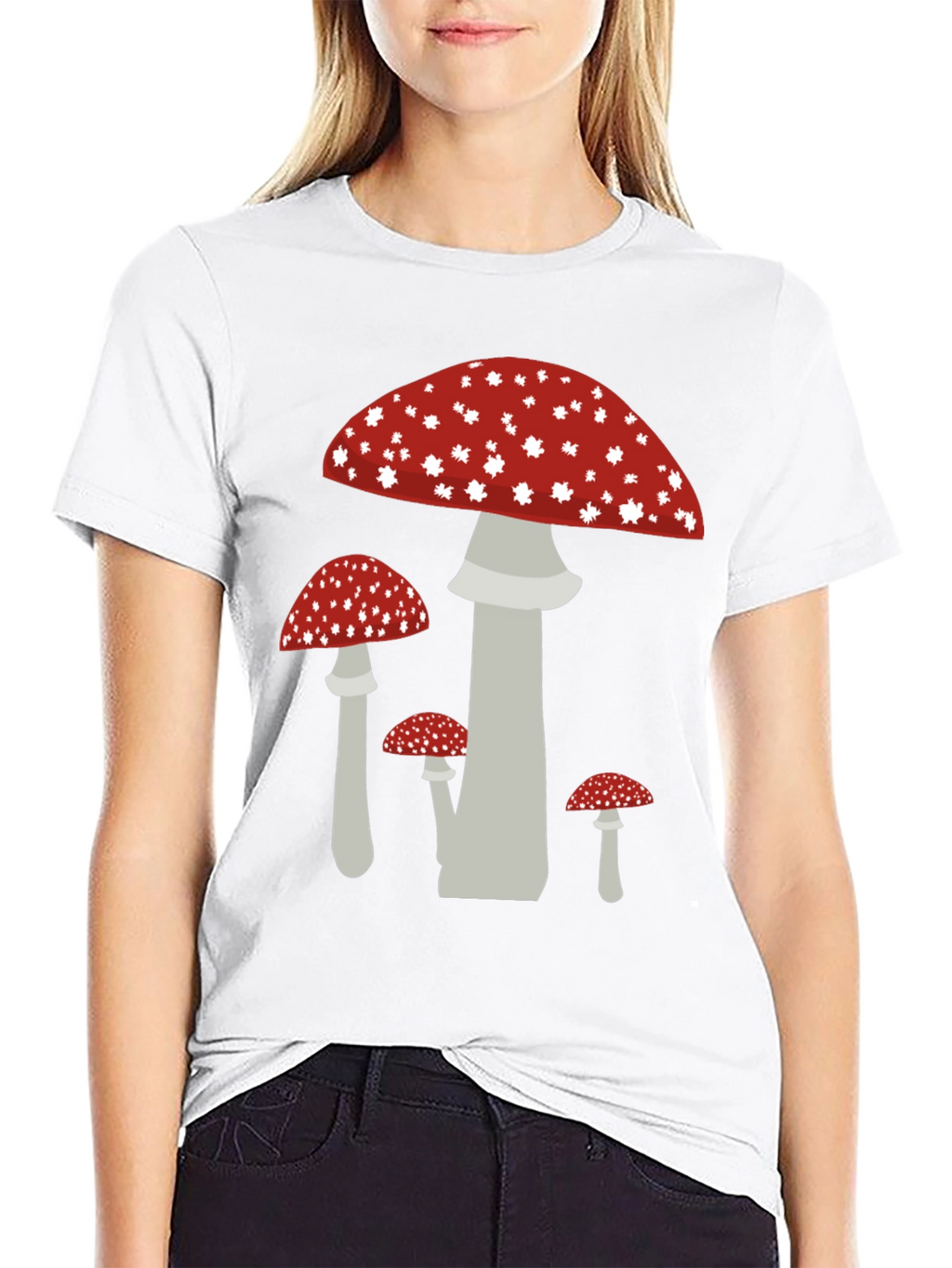 Mushroom Graphic Tee - Funky Black Cotton T-Shirt