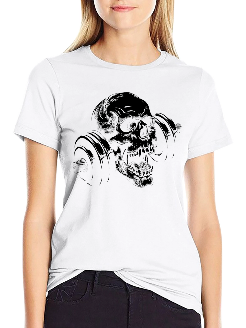 Skull Barbell Graphic T-Shirt