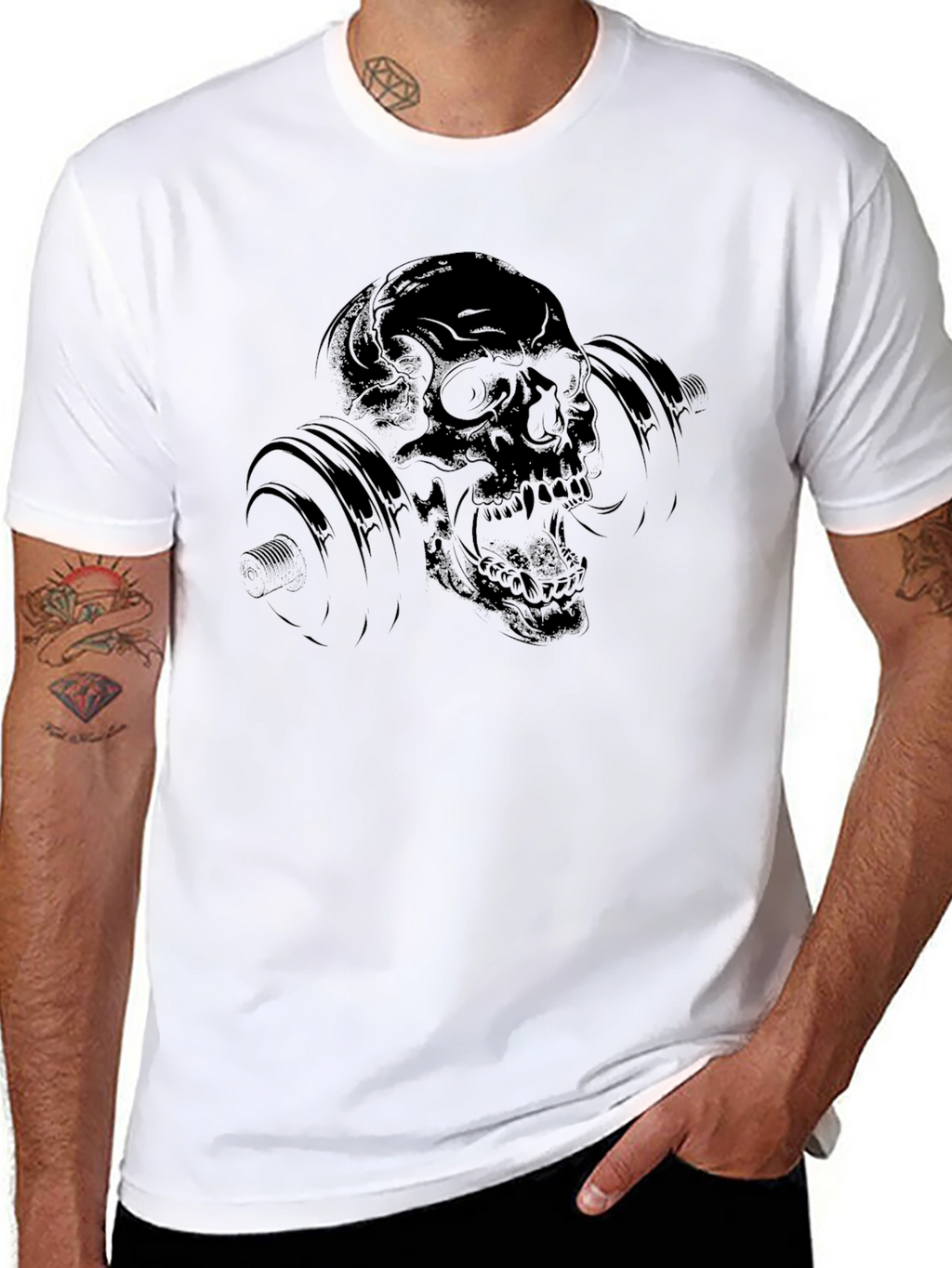 Skull Barbell Graphic T-Shirt