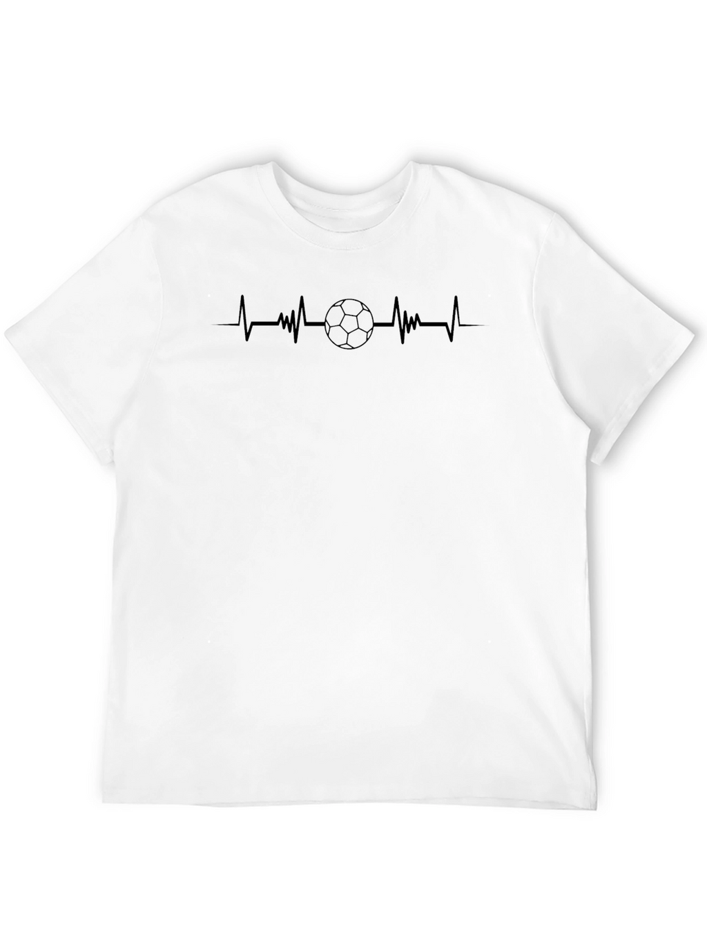 Soccer Heartbeat Graphic Tee - Black Casual T-Shirt