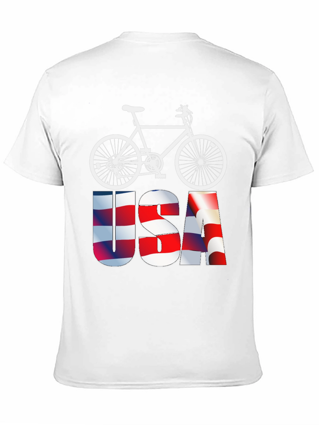 USA Flag Bicycle Graphic Tee - Patriotic Mens T-Shirt