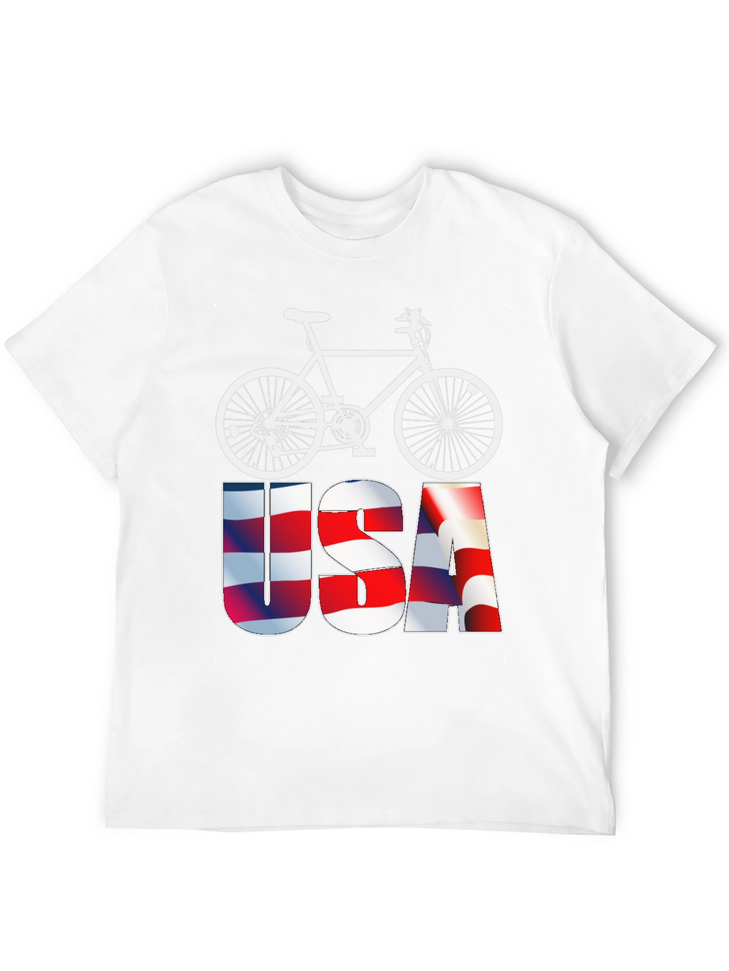 USA Flag Bicycle Graphic Tee - Patriotic Mens T-Shirt
