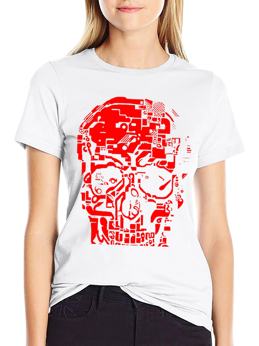 Tech Skull Graphic T-Shirt - Black