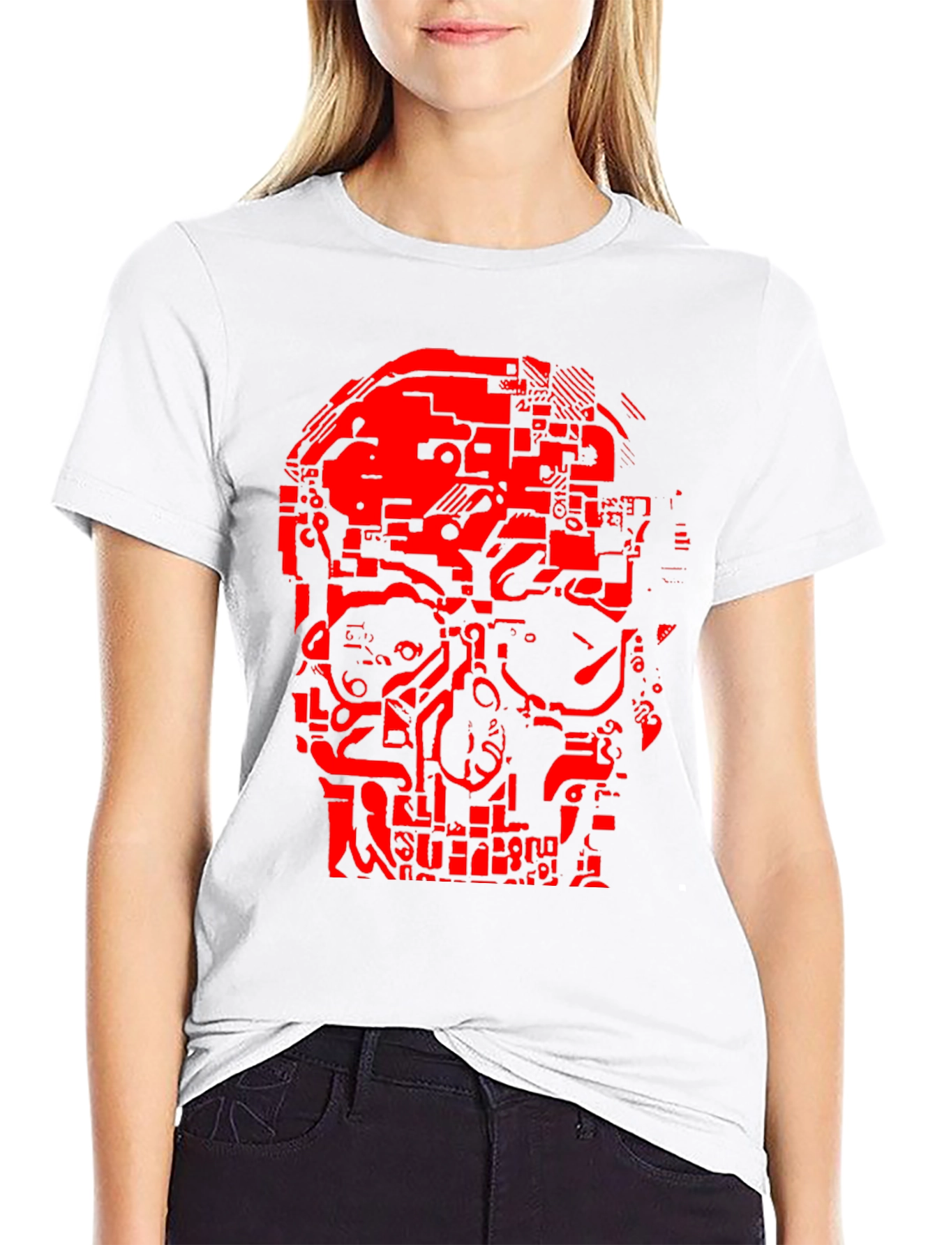 Tech Skull Graphic T-Shirt - Black