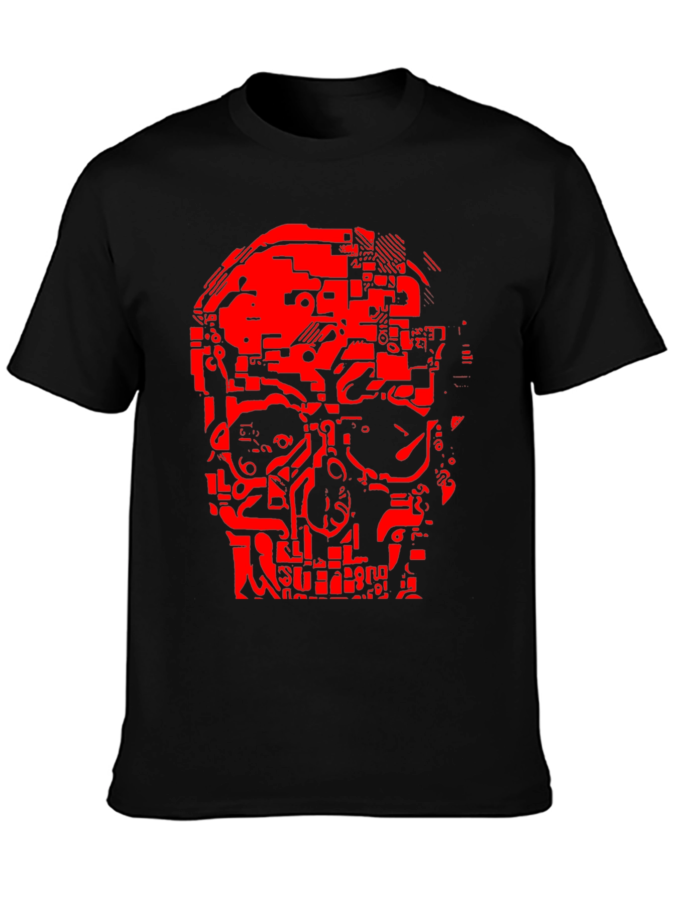 Tech Skull Graphic T-Shirt - Black