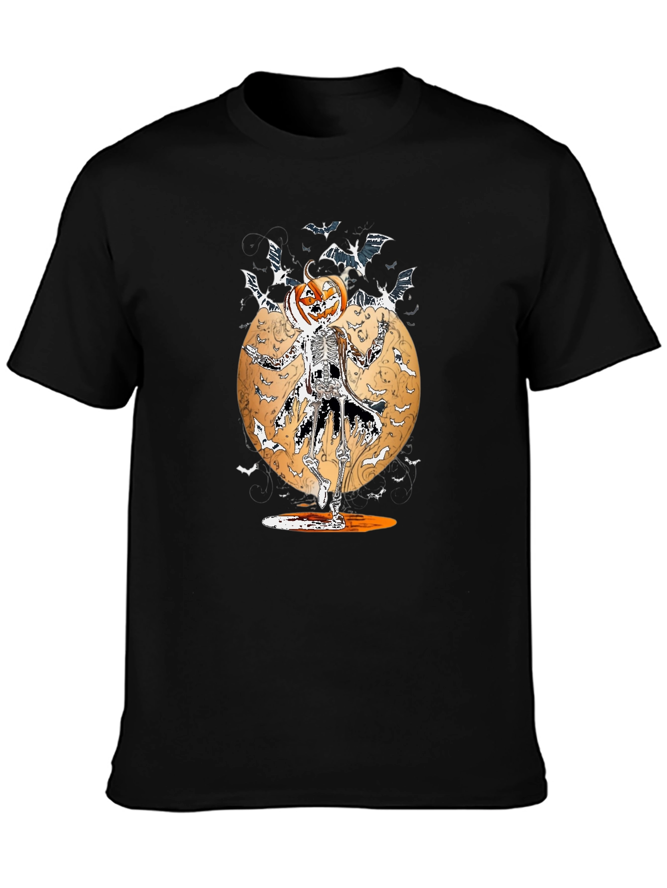 Halloween Pumpkin Skeleton Bats T-Shirt