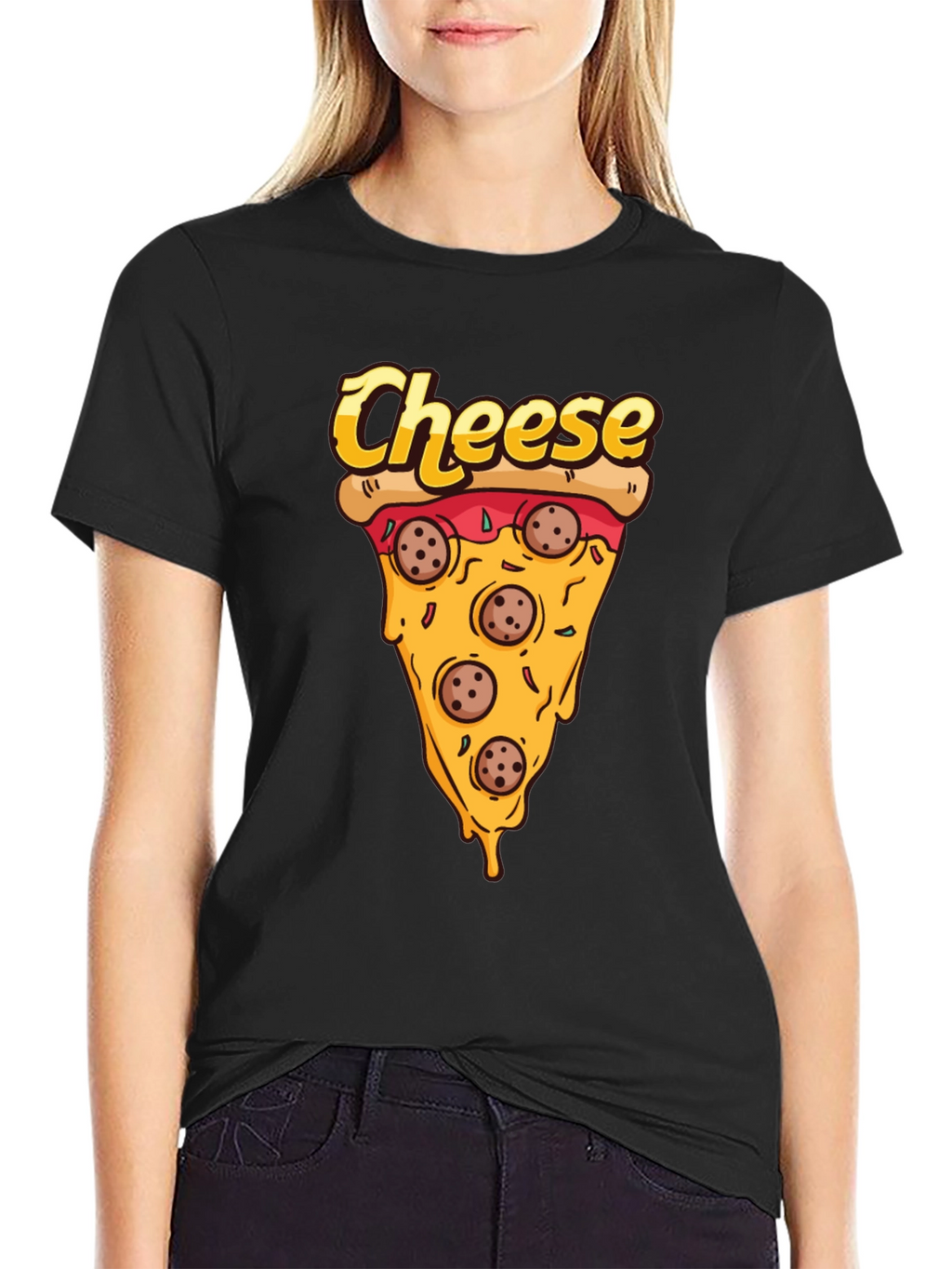 Pizza Cheese Slice Graphic T-Shirt
