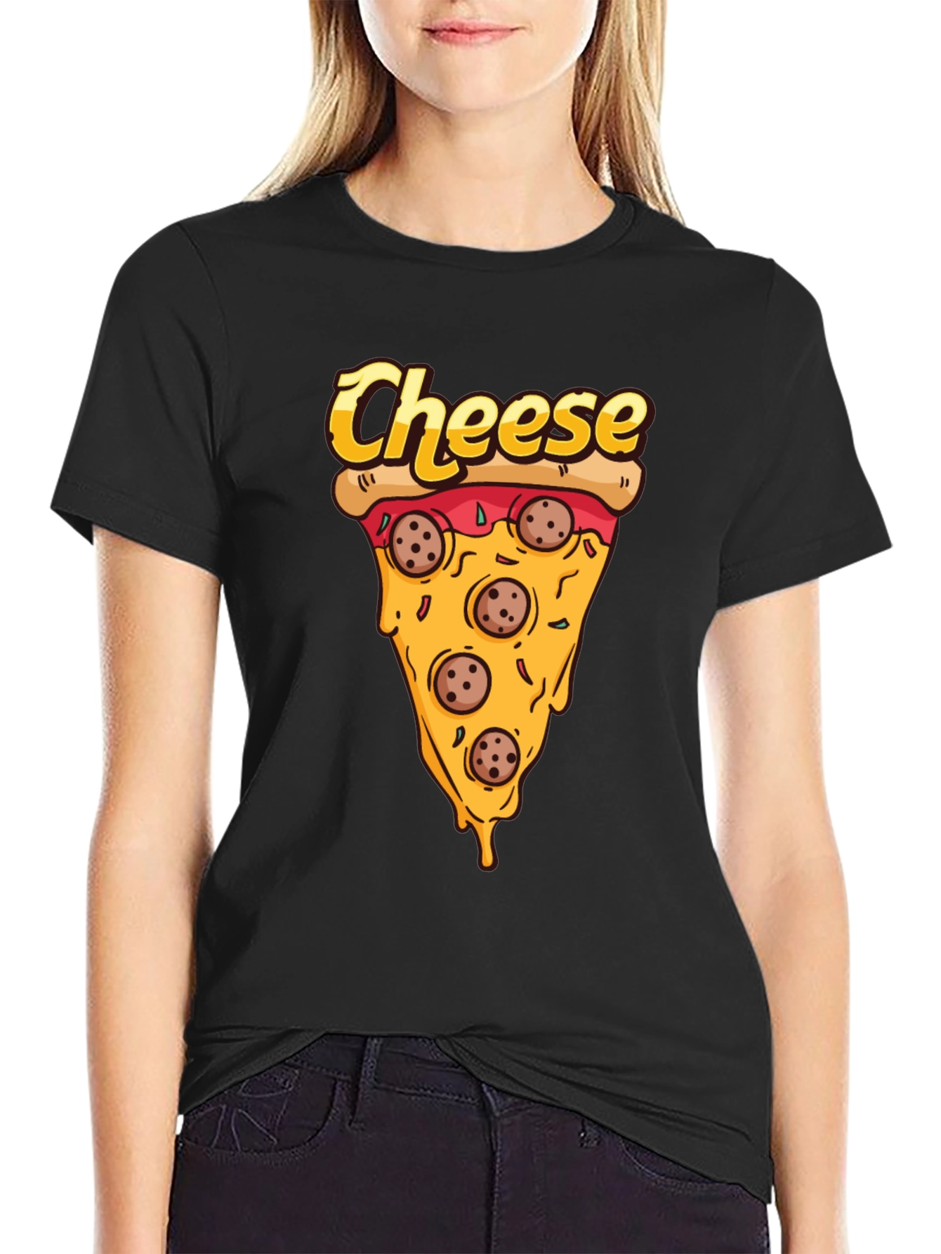 Pizza Cheese Slice Graphic T-Shirt