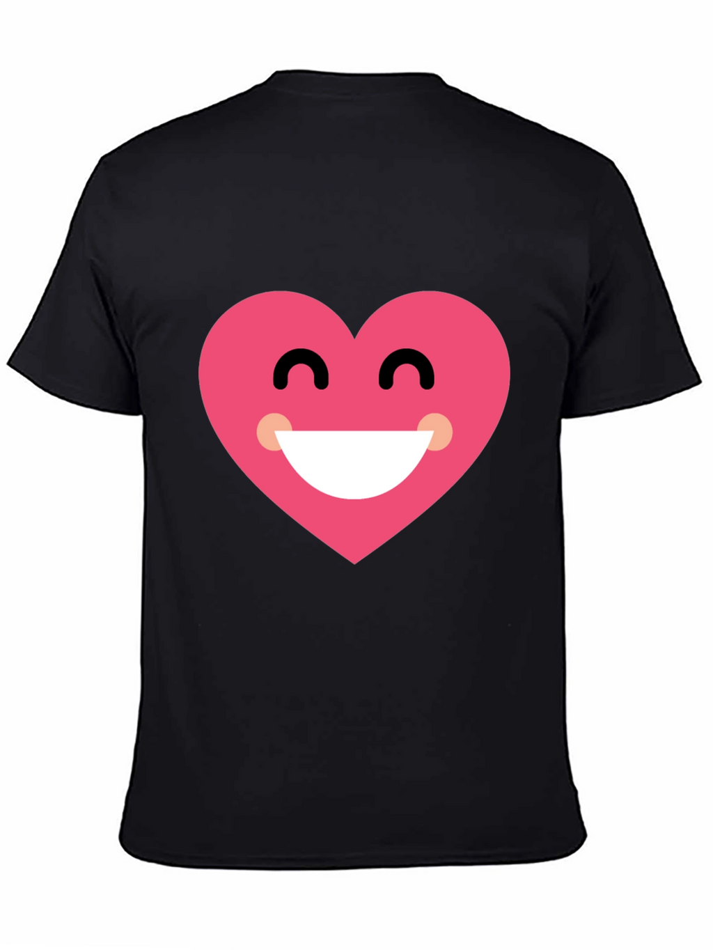Heart Smile Black T-Shirt - Cheerful Graphic Tee