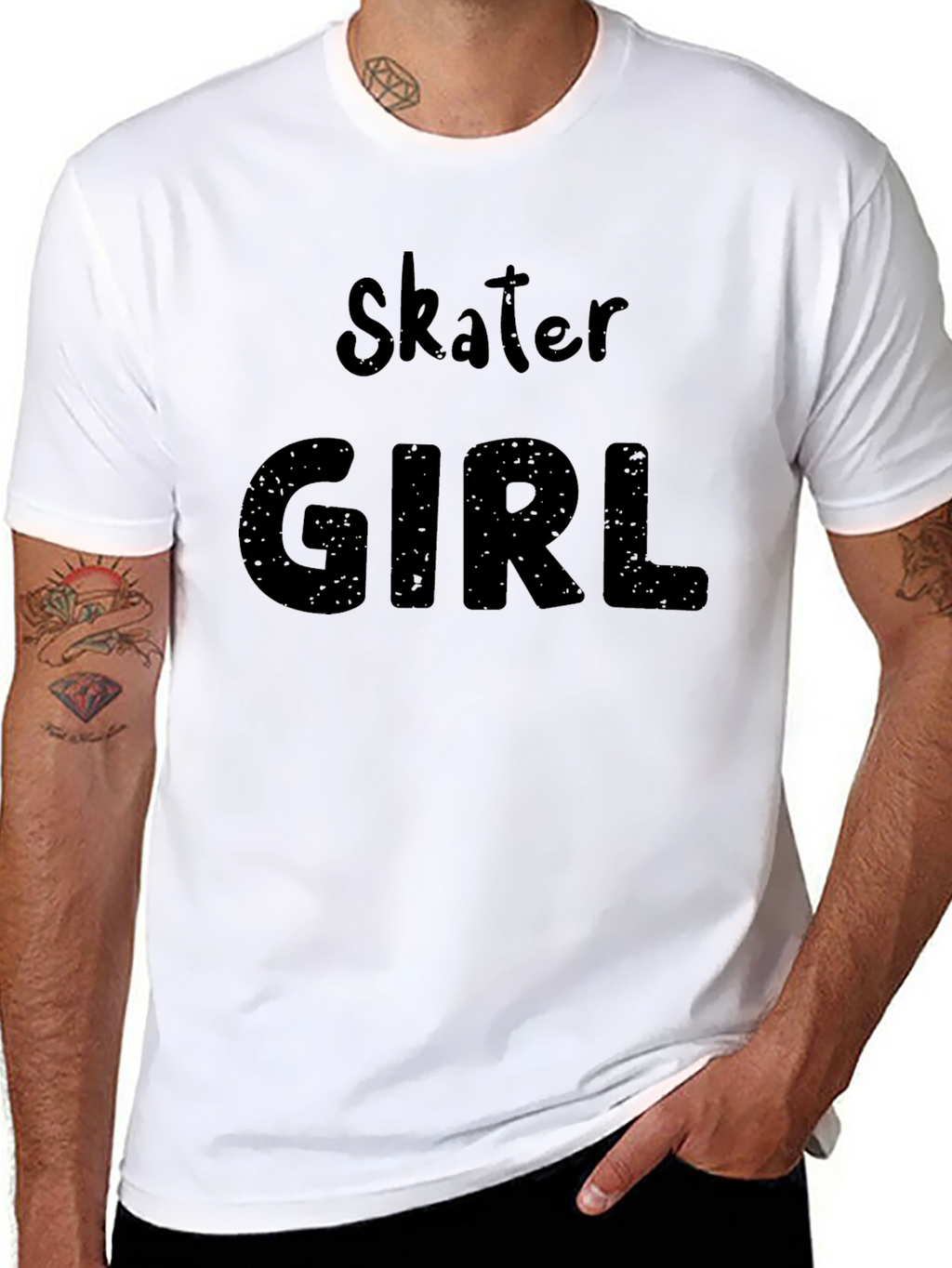 Skater Girl Graphic T-Shirt - Trendy Casual Tee