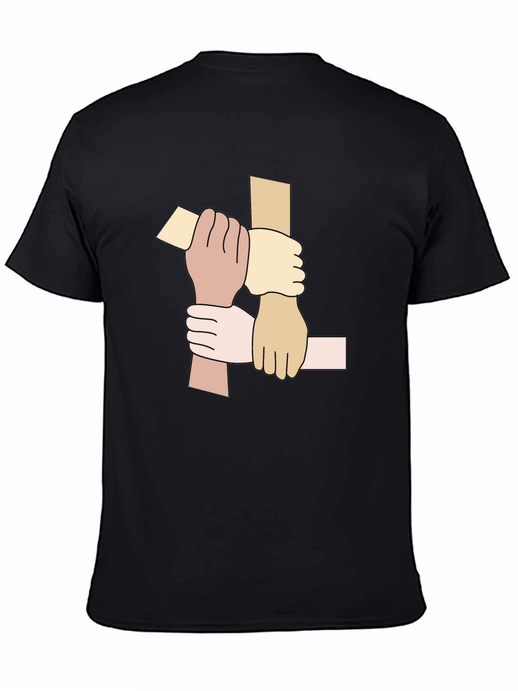 Unity Hands Graphic Tee - Black Cotton T-Shirt