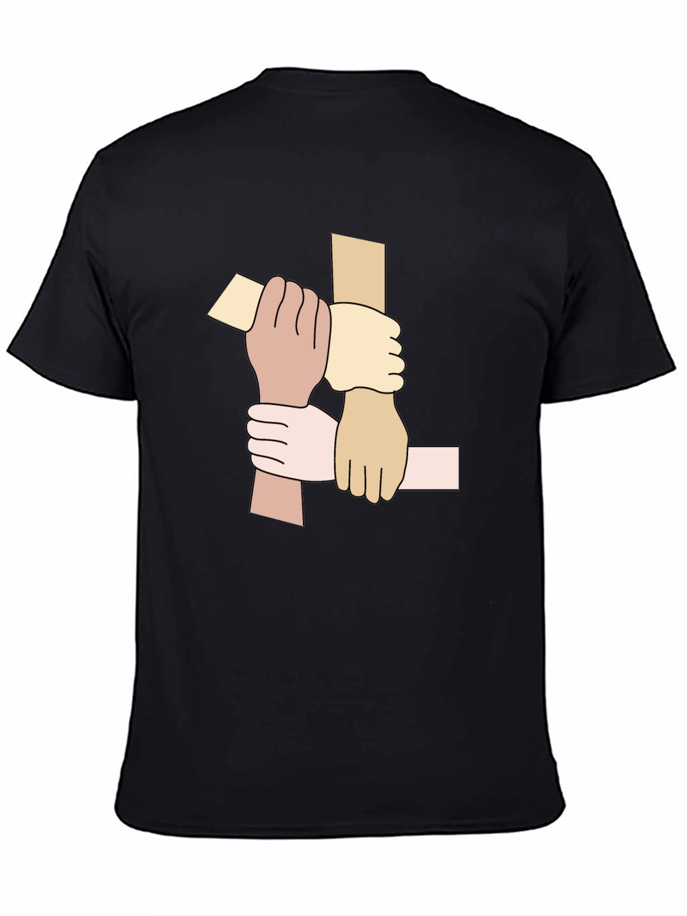 Unity Hands Graphic Tee - Black Cotton T-Shirt