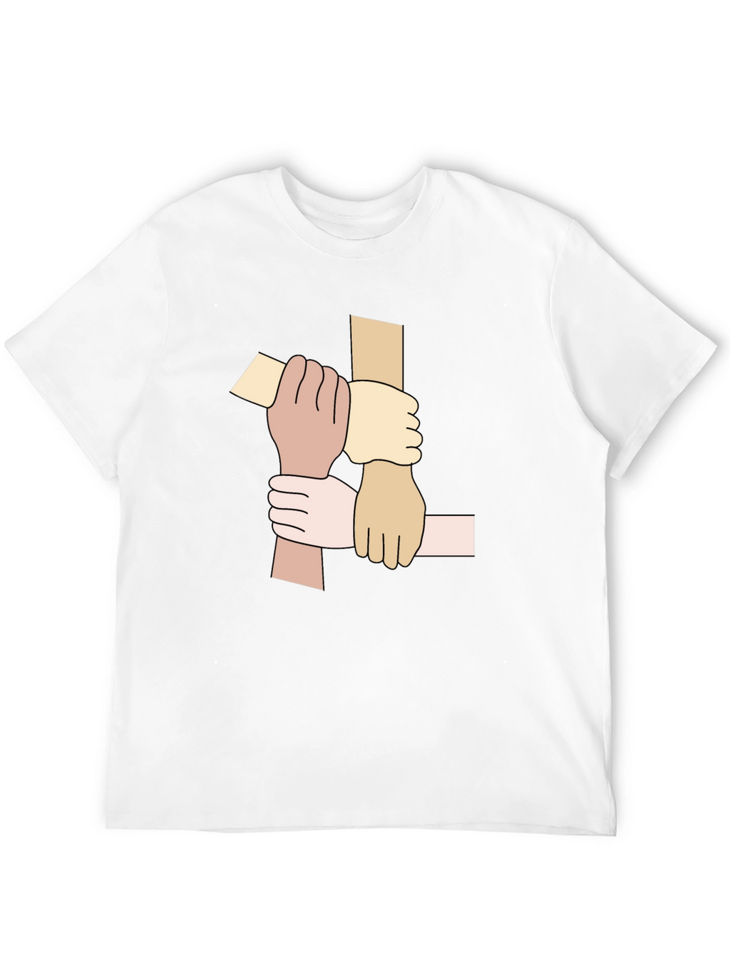 Unity Hands Graphic Tee - Black Cotton T-Shirt