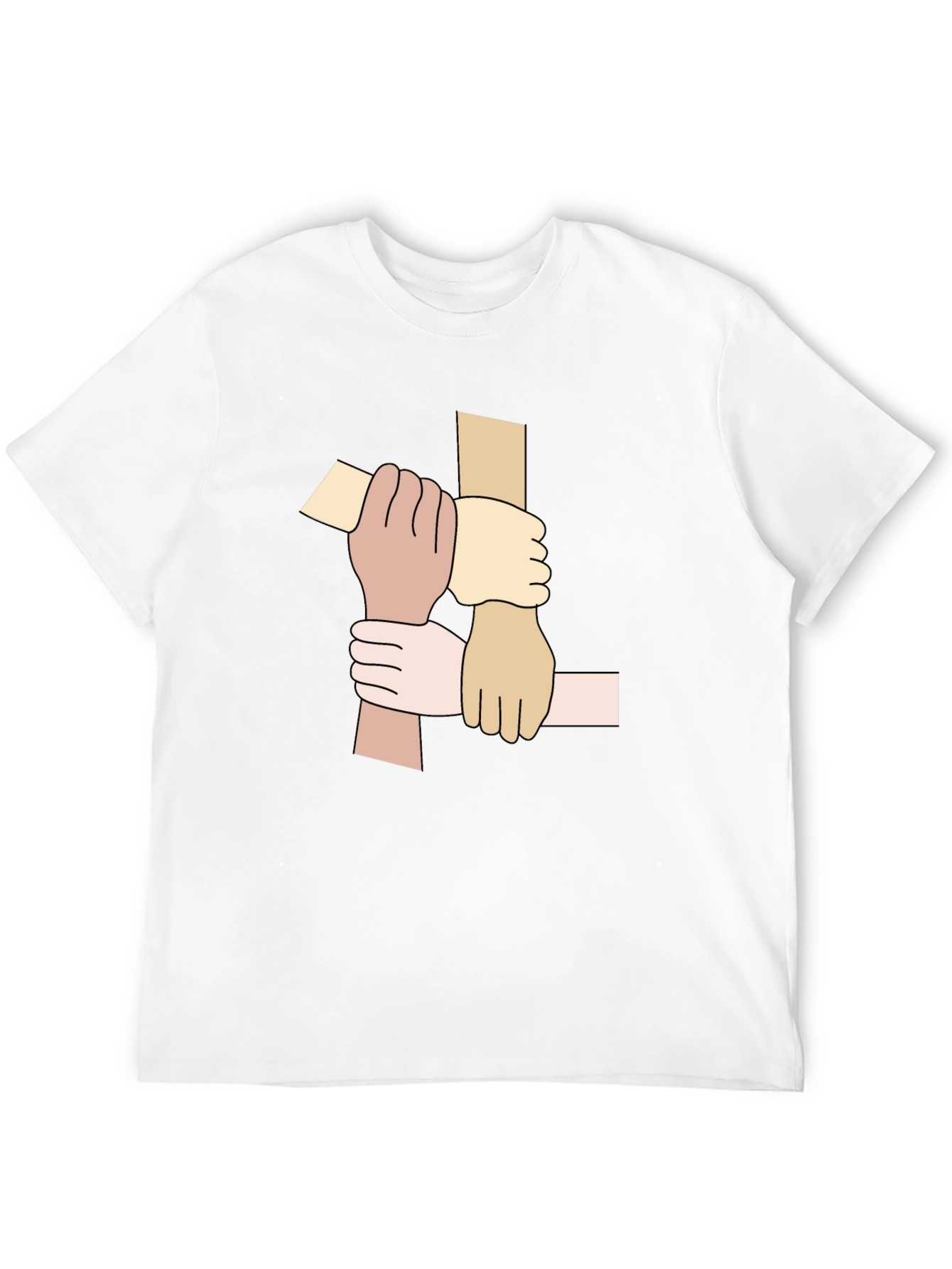 Unity Hands Graphic Tee - Black Cotton T-Shirt