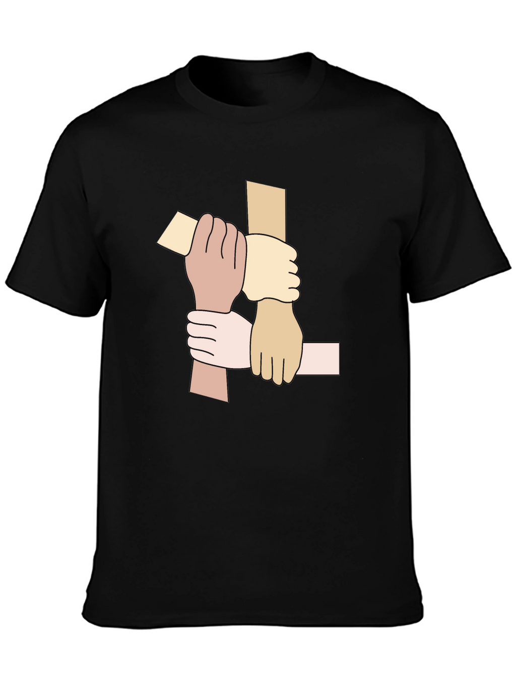 Unity Hands Graphic Tee - Black Cotton T-Shirt