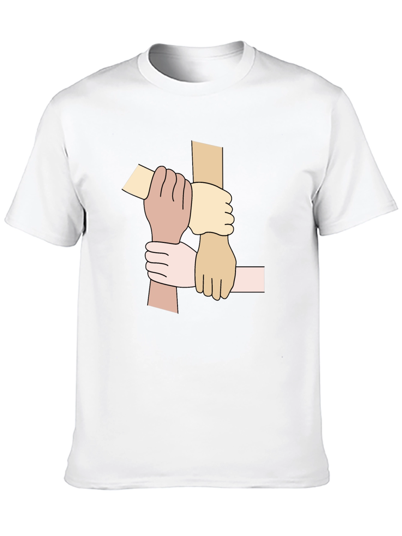 Unity Hands Graphic Tee - Black Cotton T-Shirt