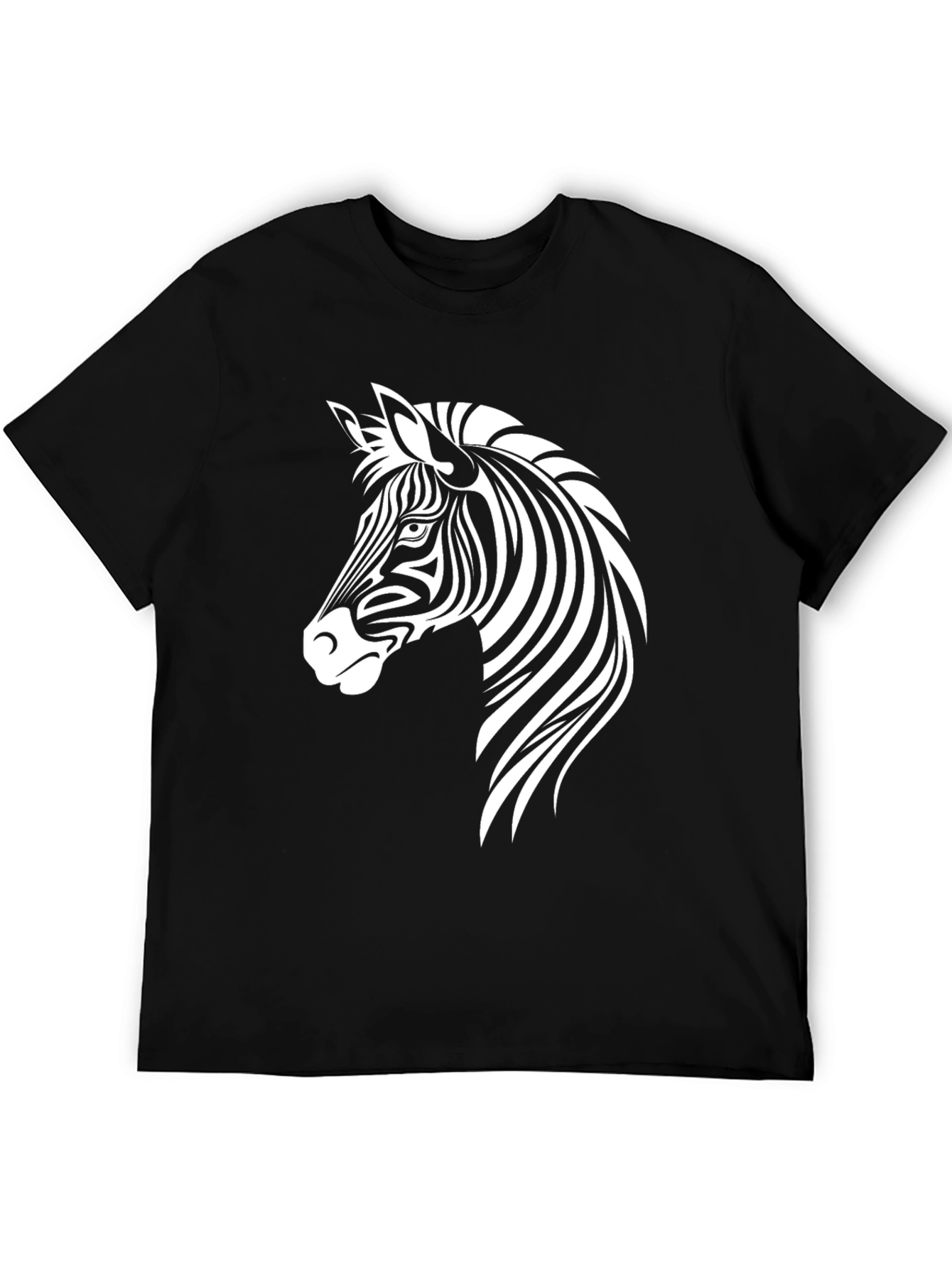 Zebra Graphic Black T-Shirt for Men