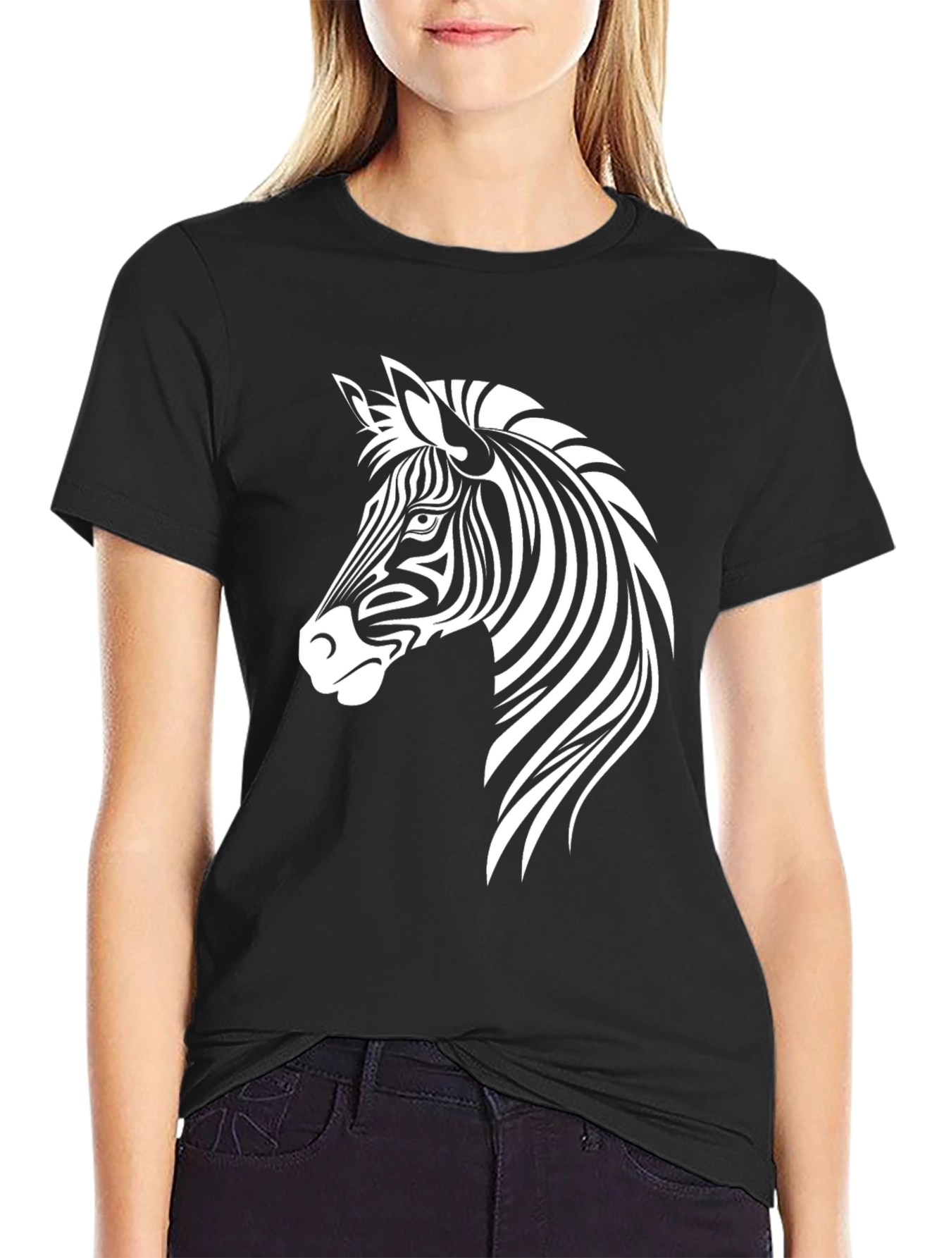 Zebra Graphic Black T-Shirt for Men