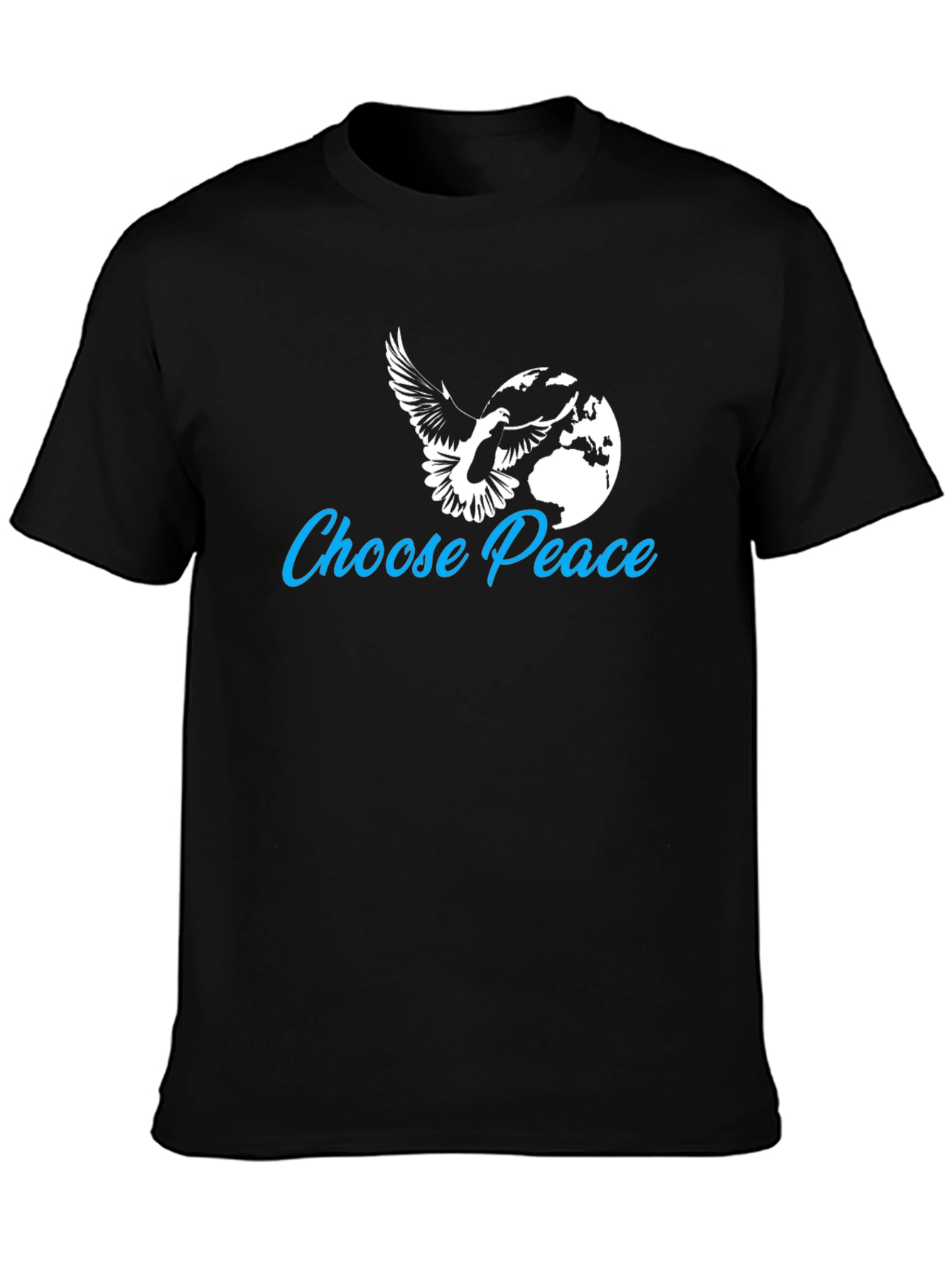 Choose Peace T-Shirt - Dove and Globe Graphic