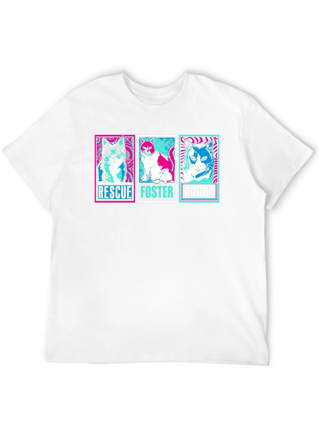 Rescue Foster Adopt Cats Graphic T-Shirt